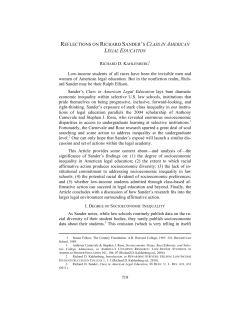 719 REFLECTIONS ON RICHARD SANDER`S CLASS IN