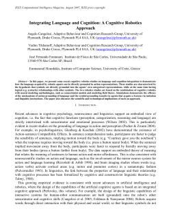 Integrating Language and Cognition: A