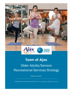 Town of Ajax Older Adults/Seniors Recreational Services Strategy