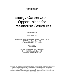 Energy Conservation Opportunities for Greenhouse Structures