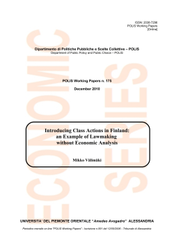 Introducing Class Actions in Finland: an Example of