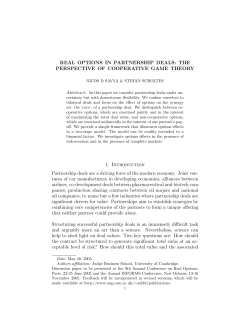 REAL OPTIONS IN PARTNERSHIP DEALS: THE