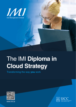 The IMI Diploma in Cloud Strategy