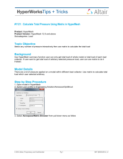 Tips and Tricks - Altair HyperWorks Insider