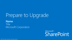 Title of the presentation - Microsoft Center