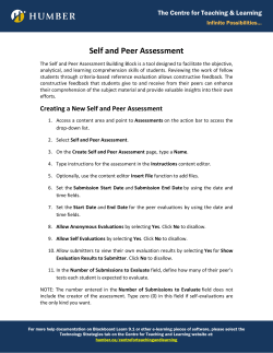 Self and Peer Assessment
