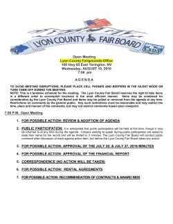 Open Meeting Lyon County Fairgrounds
