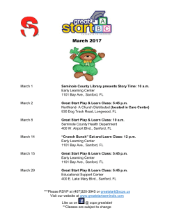 Monthly Playgroup Schedule