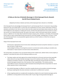 A Policy on the Use of Alcoholic Beverages in
