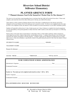 "Planned Absence" form - Stillwater Elementary School
