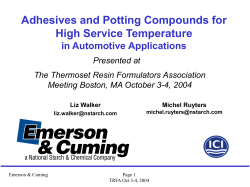 Adhesives and Potting Compounds for High Service Temperature in