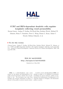 CCR7 and IRF4-dependent dendritic cells regulate - HAL