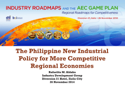 The Philippine New Industrial Policy for More Competitive Regional