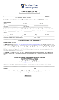 Submit Form - Northern Essex Community College