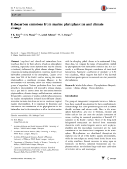 Halocarbon emissions from marine phytoplankton and