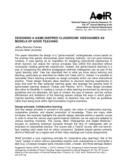 designing a game-inspired classroom: videogames as models of