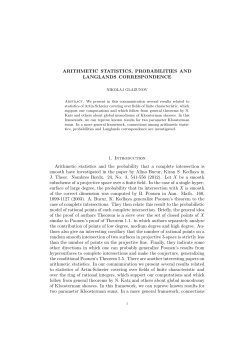 ARITHMETIC STATISTICS, PROBABILITIES AND LANGLANDS