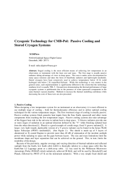 Cryogenic Technology for CMB-Pol: Passive Cooling and Stored