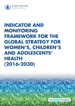 Indicator and Monitoring Framework for the Global Strategy