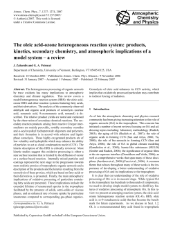 The oleic acid-ozone heterogeneous reaction system