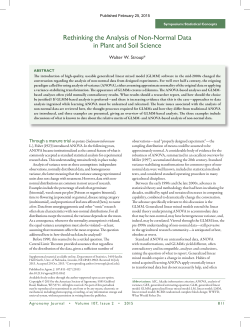 Rethinking the Analysis of Non-Normal Data in Plant and Soil Science