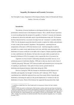 Inequality, Development and Economic Correctness
