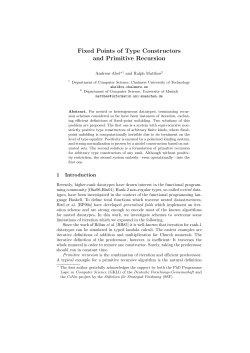 Fixed Points of Type Constructors and Primitive Recursion
