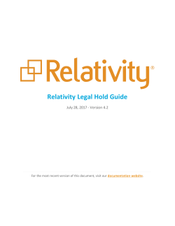 Relativity Legal Hold 4.2