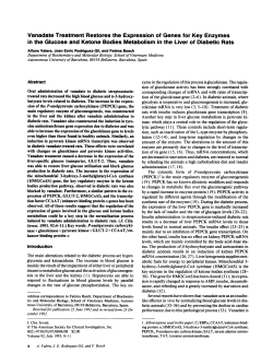 Vanadate Treatment Restores the Expression of Genes for Key