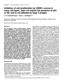 Inhibition of cell proliferation by C/EBP&alpha; occurs in many cell types