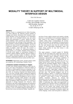 modality theory in support of multimodal interface design