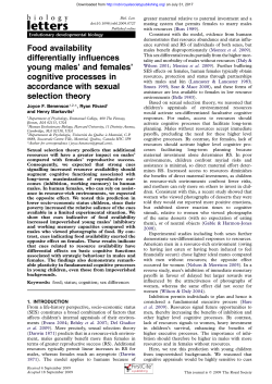 Food availability differentially influences young males` and females