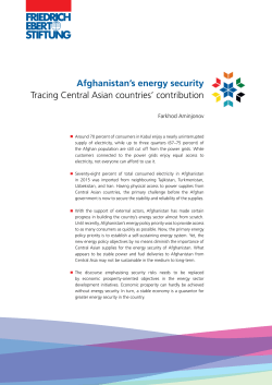 Afghanistan`s energy security Tracing Central Asian countries