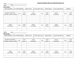 Intensive Blood Glucose Monitoring Form