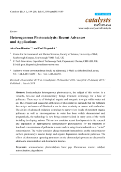 Heterogeneous Photocatalysis: Recent Advances and