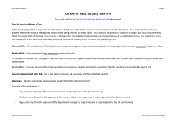 Job safety analysis template - Training Services Australia