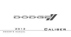 2012 Dodge Caliber Owner`s Manual