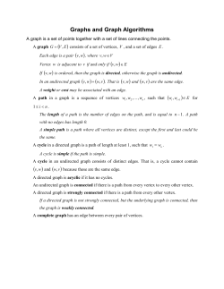 Graphs and Graph Algorithms ( ) ) E
