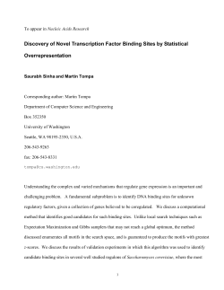 Discovery of Novel Transcription Factor Binding Sites