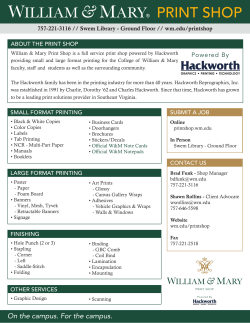 print shop - College of William and Mary