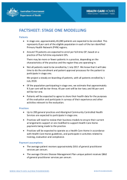 Factsheet: Stage one modelling