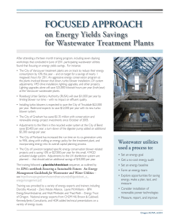 Focused Approach on Energy Yields Savings for Wastewater