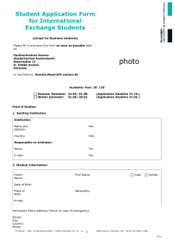 Please fill in and send this form as soon as possible back to: