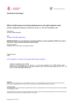 University of Groningen Effects of light exposure and sleep