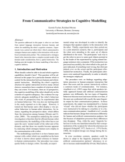From Communicative Strategies to Cognitive Modelling - NatS