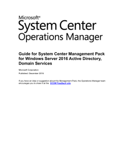 Management Pack Guide for ADDS 2016