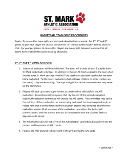 basketball team split procedures - St. Mark Athletic Association CYO