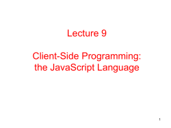 Client-Side Programming: JavaScript