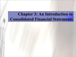 Chapter 3: An Introduction to Consolidated Financial