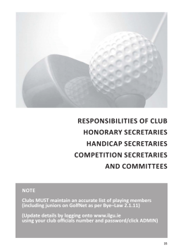 responsibilities of club honorary secretaries handicap